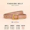 Cinto com Fivela Quadrada para Mulheres, Cinto de Cintura Decorativo Versátil na Moda, Cinto Jeans Angora Vermelho de Couro Genuíno, Novo Estilo Feminino