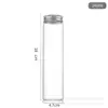 Botella de Vidrio de 47 mm de Diámetro con Múltiples Capacidades y Tapa de Aluminio Plateada, Botella de Vidrio Transparente para Medicina, Botella de Vidrio de Goji Negro