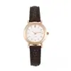 2025 Nuevo Reloj de Pulsera de Moda Simple Moderno Retro Pequeño Redondo para Mujer con Correa de Cuero Compacto Estudiante Reloj de Cuarzo