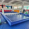Cancha inflable de voleibol y fútbol acuático, equipo deportivo recreativo móvil para exteriores, pista y valla inflable de playa