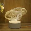 Lámpara de mesa acrílica con luz nocturna 3D con control de voz inteligente, táctil, LED de tres colores, regalo creativo