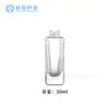 En stock nuevo botella cuadrada de 30 ml para base cuadrada botella gruesa de fondo cuadrado para loción botella de vidrio dorada rodada para solución de esencia