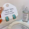 Banho de Ouro Real, Coleção Série Azul Moda Coreana e Japonesa, Brincos de Esmalte com Efeito Gotejante para Mulheres, Novos Brincos e Acessórios de Luxo Leve Nicho
