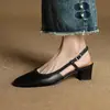 Novedad 2025 Piel de Vacuno de Primera Capa Lavada, Tacón Grueso de 5 cm, Completamente de Piel por Dentro y por Fuera, Zapatos de Salón de Lujo Ligero, Sandalias Tejidas para Mujer