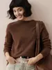 ¡Gran Lanzamiento! Suéter Pulóver de Punto Personalizado 100% Lana Pura Suéter de Lana de Color Sólido de Invierno para Mujer