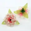 Flores artificiais da moda: 40 estilos de cabeças de flor de rosa de seda rosa claro e hortênsia para acessórios de cabelo DIY, decorações de casamento e arranjos de parede florais