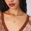 Collar de Piedra Ojo de Tigre Estilo Maillard para Mujer Lujo Accesible Diseño de Alta Gama Moda Retro Cadena Doble para Clavícula Apilada