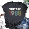 Camiseta retro VINTAGE 1970 europea y americana con estampado digital a color para hombre y mujer, manga corta, cuello redondo TR