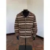 Cardigã de malha listrado casual estilo japonês para homens, moletom com capuz pesado retrô americano de outono, cardigã de marca da moda
