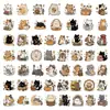 54 Pegatinas Originales de Gato de Dibujo Animado Hecho a Mano con Temática de Curación para Diario, Decoración de Cuaderno y Accesorios de Papelería