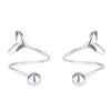Pendientes de cola de pez de plata S925, pendientes de resorte en espiral, pendientes elegantes de lujo de alta gama para mujer, para dormir libremente