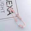 Cordón de corazón de melocotón colorido, cadena para teléfono móvil hecha a mano con cuentas de amor y perlas, cordón corto para teléfono móvil, pulsera portátil