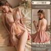 Lencería divertida, pijama sexy de encaje con tirantes, conjunto de uniforme sexy con abertura, pasión, tentación, 6577