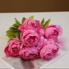 Flor Artificial de Peonía Hilada con Núcleo de 13 Cabezas Estilo Europeo Transfronterizo Flor Artificial de Boda Decoración de Mesa para Sala de Estar Hogar Ramo Artificial