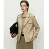 Elegante gabardina de doble botonadura para mujer, nuevo estilo otoño 2026, muy elegante y versátil para figuras petite.