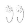 Ganchos para Orejas de Trébol de Cuatro Hojas de Plata Pura S999 para Mujer, Pendientes de Moda de Lujo Ligero de Gama Alta, Estilo Simple de Nicho, Aros Versátiles para Orejas al por Mayor