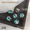 Decoraciones para Uñas con Cristales K9 Azul Mar Glacial y Pedrería Apilada, Deslumbrantes Sin Base, Accesorios de Bolas de Pedrería Apiladas con Forma de Huevo de Paloma Terminados en Ángulo Recto Largo