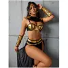 Estilo Europeu Sexy Rainha Egípcia Renda Transparente Fenda Conjunto de Lingerie Venda Quente Transfronteiriça