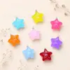 Colgante de estrella de cinco puntas de acrílico de 24 mm en color caramelo, hecho a mano, para llavero, bolso, accesorios de joyería al por mayor