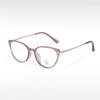 TR8220 Estilo europeo y americano ojo de gato marco de gafas ópticas pegamento dorado marco negro cara lisa celebridad de internet anti-luz azul gafas lisas venta al por mayor