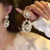 Brincos Redondos Anti-Prata Zircônia Pérola Falsa Transfronteiriços Europeus e Americanos, Tarraxas de Orelha Simples Retro Fashion, Acessórios de Orelha Únicos de Nicho