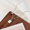 Collar de la Suerte Cuadrado Pequeño Marca para Mujer Estilo K Elegante Lujo Accesible Diseño Nicho Buena Suerte Cadena Clavícula Cadena Fuerte Envío Directo