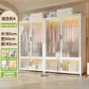 Armario de Acero Hogar Dormitorio Ropa Colcha Gabinete de Almacenamiento Armario de Pie para Niños Habitación de Alquiler Almacenamiento a Prueba de Polvo Perchero