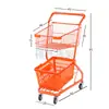 Carrinho de Compras Dupla Camada para Supermercado, Carrinho para Shoppings, Lojas de Conveniência, Ktv, Barracas de Rua, Carrinho de Compras Popular Online de Pegar Bonecos Atacado