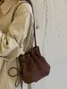 Bolso de la suerte de ante con estampado de leopardo de alta gama 2026 nuevo estilo vintage bolso de hombro bolso cubo plisado otoño e invierno bolso cruzado