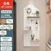 Prateleira de Armazenamento de Parede para Entrada com Painel Perfurado, Painel de Madeira Sólida para Pendurar Montado na Parede, Prateleira de Armazenamento Divisória para Entrada, Prateleira de Exibição de Parede