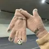 Luvas de Tricô para Tela Sensível ao Toque para Mulheres, Adultos, Ciclismo, à Prova de Frio, Design de Panda, Dedos Separados, Estudantes, Compatível com Tela Sensível ao Toque, Quentes, Antiderrapantes