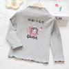 Meninas de veludo assentamento camisa outono einverno novo infantil de manga comprida t- camisa estilo ocidental do bebê interior meia- gola alta assentamento top