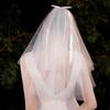 Noiva Recebe Certidão de Casamento, Véu Simples Estilo Francês, Fotografia de Estúdio, Foto de Viagem, Adereços de Foto, Adorno de Cabeça com Laço, Vestido