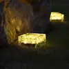 Luzes de Piso com LED Solar Transfronteiriças, Luzes de Tijolo de Gelo, Luzes Subterrâneas de Vidro, Luzes de Gramado à Prova de Chuva para Pátio Externo, Luzes Decorativas D