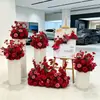 Ceremonia de Entrega de Coche Ventana Decoración de Boda Columna de Flores Arte Floral Tienda 4s Soporte de PVC de Bienvenida Columna de Papel Adornos de Decoración