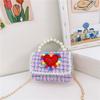 Nuevo bolso cuadrado pequeño para niños, de dibujos animados, lindo, estilo Chanel, bolso de hombro, moda, amor, joyería, cadena, bandolera, venta al por mayor