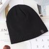 Chapéu de Lã Masculino Outono e Inverno Cor Sólida Jacquard Borda Reta Chapéu Gola Alta Chapéu Masculino Chapéu de Algodão Quente Chapéu de Inverno