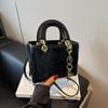 Bolsa Pequena Quadrada de Design Nicho de Moda 2025 Primavera Nova Casual Estilo Ocidental Feminina Texchy Ombro Transversal