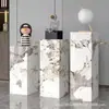 Suporte de Flores de Pedra Sinterizada Decoração de Chão Base de Mármore Coluna Banqueta de Pedra Suporte de Exibição Banqueta Sala de Estar Varanda Enfeites Personalizados
