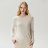 Kangsai Ni Otoño Invierno Nuevo Primera Línea Listo para Usar Sin Costuras Cuello Redondo 100% Cachemira Suéter para Mujer Holgado Suéter Base