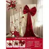 Decoración de habitación de bodas estilo coreano, velo de novia, bata para sala y dormitorio, pared de fondo para fotos, lazo