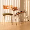 Silla de Comedor Nórdica Vintage de Madera Maciza para el Hogar Berg, Mesa y Sillas de Comedor de Diseñador Minimalistas Modernas de Moda, Estilo Retro Francés