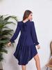 Amazon Transfronterizo Primavera 2026 Vestido de Manga Larga de Cuello V con Lazos en la Espalda de Color Sólido, Largo Medio, Estilo Sirena para Mujer