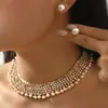 Juego de Collares Gargantilla Corta Versátiles de Perlas Artificiales para Bodas Transfronterizas, Juego de Collares Gargantilla Exagerados y Elegantes, Exquisitos Accesorios de Banquete