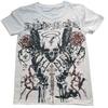 Camiseta de manga corta con estampado de calavera vintage Y2K para hombre y mujer, holgada, distintiva, estilo urbano, Diablo, punk, hip-hop.