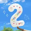 Decoración de cumpleaños temática de Peppa Pig, fondo de pared de cartón KT, globos con números, decoración de escena para fiesta de primer cumpleaños de niños y niñas