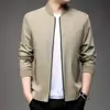 Jaqueta Cruzada Masculina Nova Outono 2026, Roupa para Pais de Meia-Idade, Casaco Masculino Cor Sólida Gola Alta Business Casual Atacado