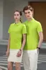 Roupas de trabalho Camiseta impressão logo manga curta Camisa polo jovem slim fit uniforme fábrica algodão cor sólida lazer e confortável negócios