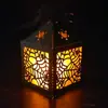 Telaraña de Halloween Pantalla de Lámpara de Velas Electrónicas Calada Tela de Gasa Negra con Caja de Papel y Linterna Colgante de Papel Translúcido