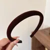 Acessório de Cabelo de Veludo com Bordas Largas, Nova Faixa de Lavar o Rosto Colorida Feminina de Coroa Alta, Estilo Vintage de Alta Qualidade Que Faz o Rosto Parecer Menor